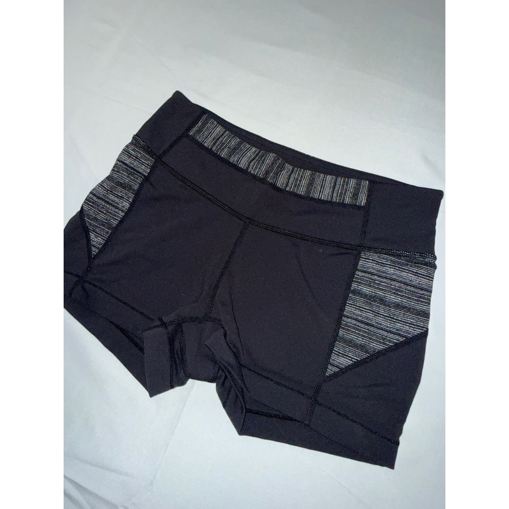 Athleta Black Space Dye Yoga Shorts Womens Small 919100 Athletic Running Workout